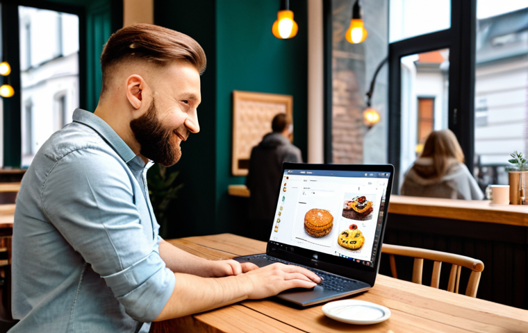 **
"A friendly Polish influencer, fully clothed in a stylish yet modest outfit, perhaps standing in a bustling Warsaw cafe, safe for work, appropriate content. He's gesturing towards a laptop displaying personalized online shopping recommendations. The background includes people enjoying coffee and pastries. The image should convey a sense of connection and trustworthiness. perfect anatomy, correct proportions, natural pose, well-formed hands, proper finger count, natural body proportions, professional, modest, family-friendly, high quality, professional photography."
**
